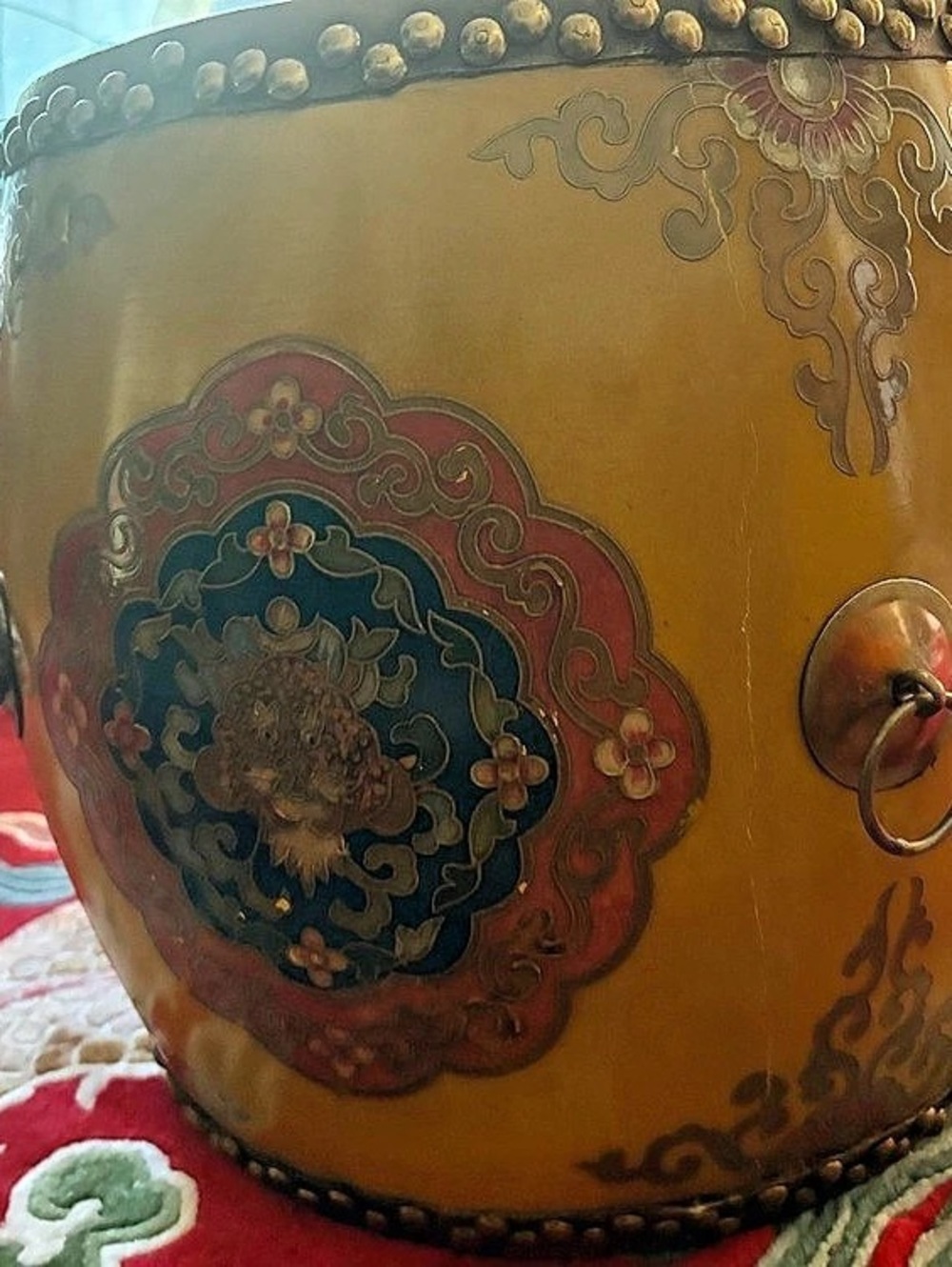 Hand painted Drum Side/ Table